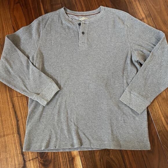 Outdoor Life Field Thermal Henley Waffle Knit Mens Gray Size XL - Picture 1 of 8